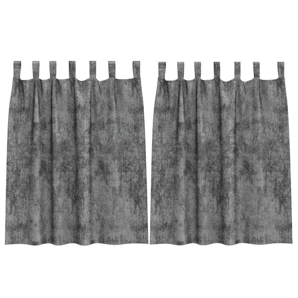 Curtain with Curtains 2 pcs Grey 140 x 140 cm Velvet